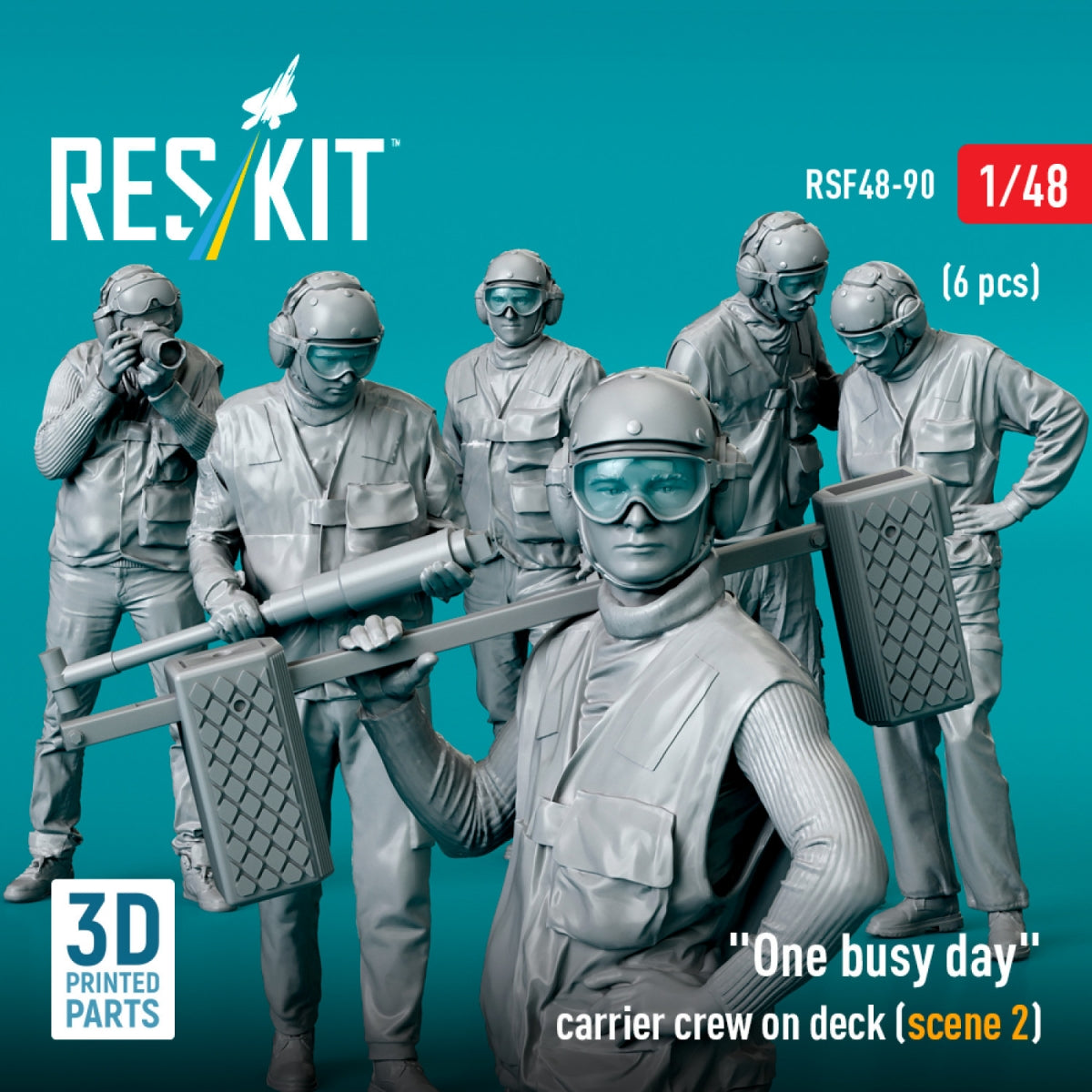 RESKIT RSF48-0090 « Une journée chargée » : équipage du porte-avions sur le pont (scène 2) (6 pièces) (Impression 3D) 1/48 – image 4