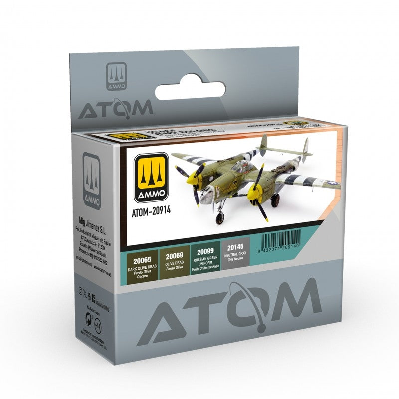 AMMO par Mig Jimenez 20914 ATOM USAAF WWII Couleurs Set 4x20ml