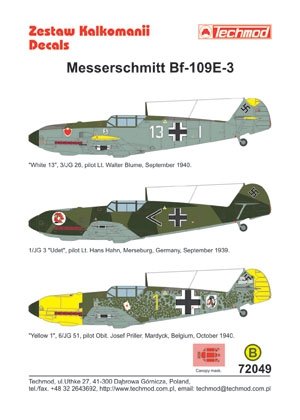 Techmod 72049 - Messerschmitt Bf 109E-3 1/72 – image 2