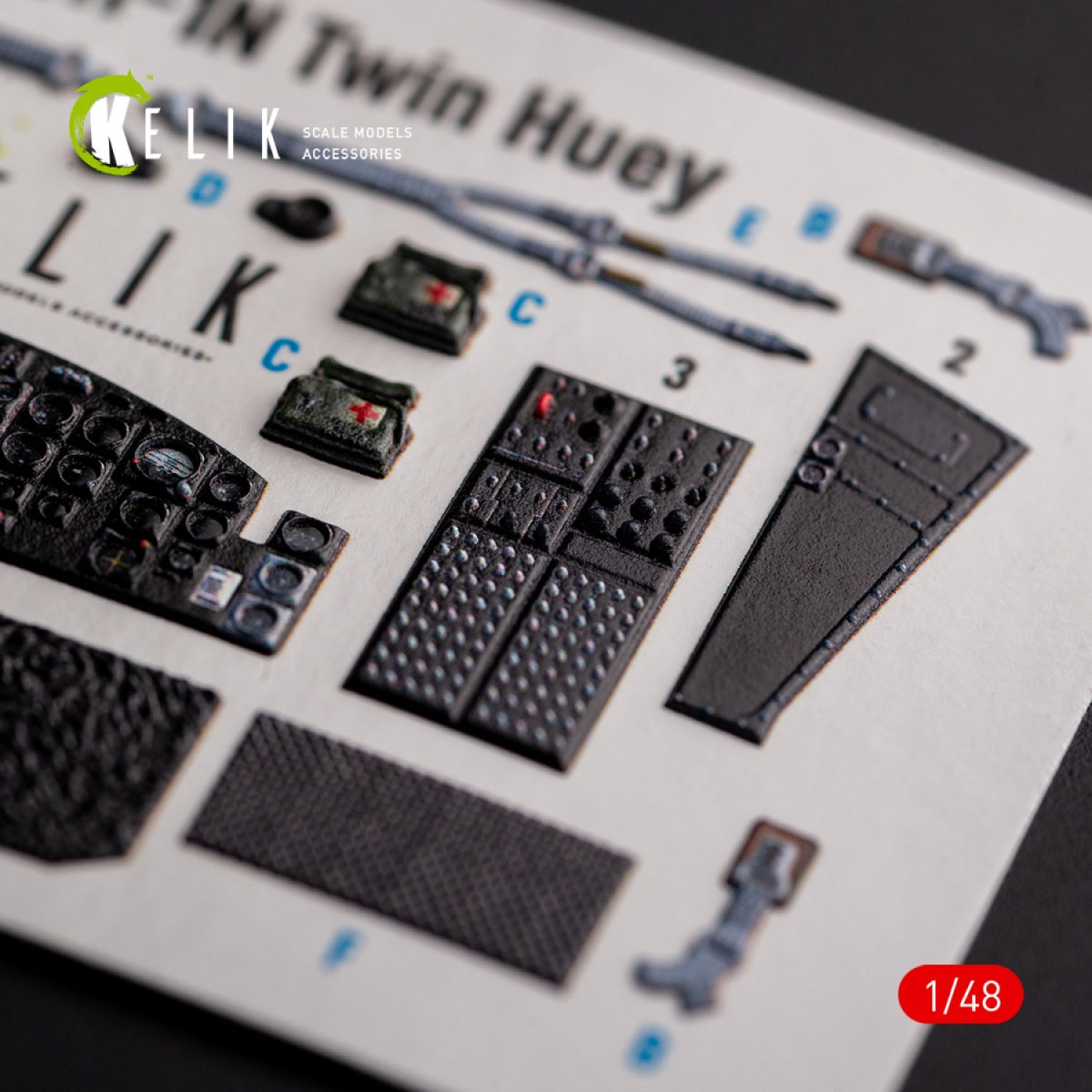 KELIK K48105 UH-1N &amp;quot;Twin Huey&amp;quot; - interior 3D decals for Zimi Model/KittyHawk kit 1/48 – Bild 6