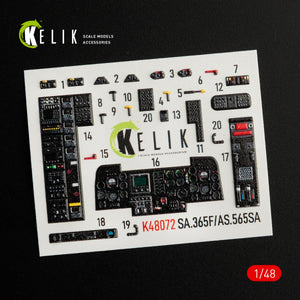 KELIK K48072 DAUPHIN II SA.365F / AS.565SA INTERIOR 3D DECALS FOR KITTY HAWK / ZIMIMODEL KIT 1/48 – zdjęcie 2