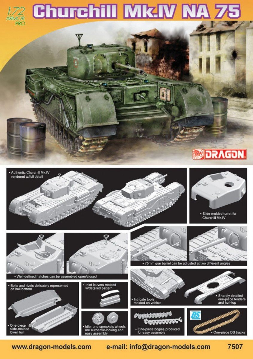 Dragon 7507 Churchill Mk. IV NA 75 1/72 – immagine 2