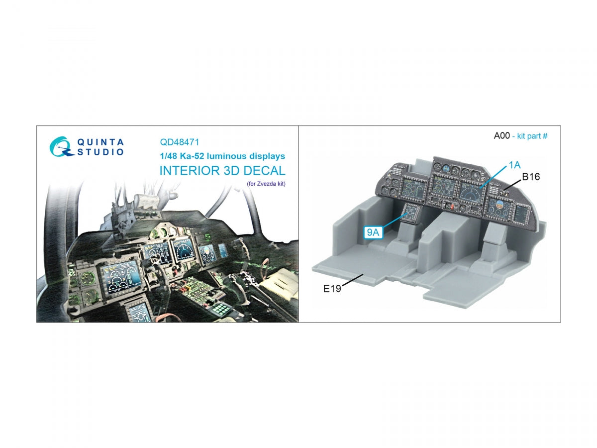 Quinta Studio QD48471 Ka-52 luminous displays for QD48470/QDS-48470 sets (Zvezda) 1/48 – imagen 8