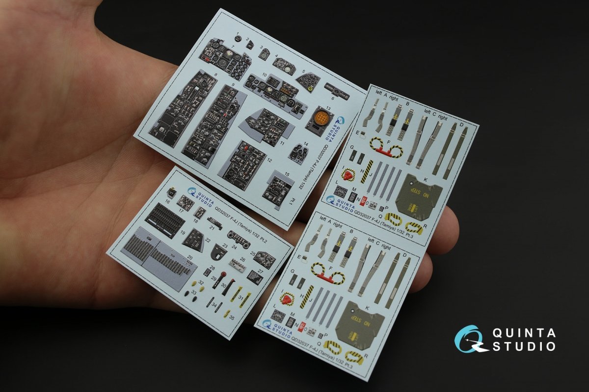 Quinta Studio QD32037 F-4J 3D-Printed &amp;amp; coloured Interior on decal paper (for Tamiya kit) 1/32 – zdjęcie 2