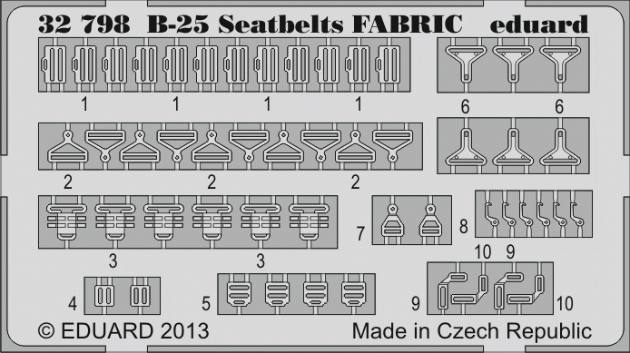 Eduard 32798 B-25 seatbelts FABRIC 1/32 HK Models – immagine 2