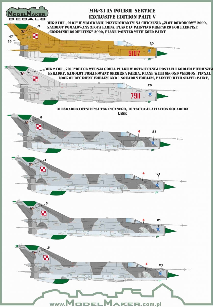 ModelMaker Decals D48154 MiG-21 in Polish service exclusive edition part V 1/48 – Bild 2