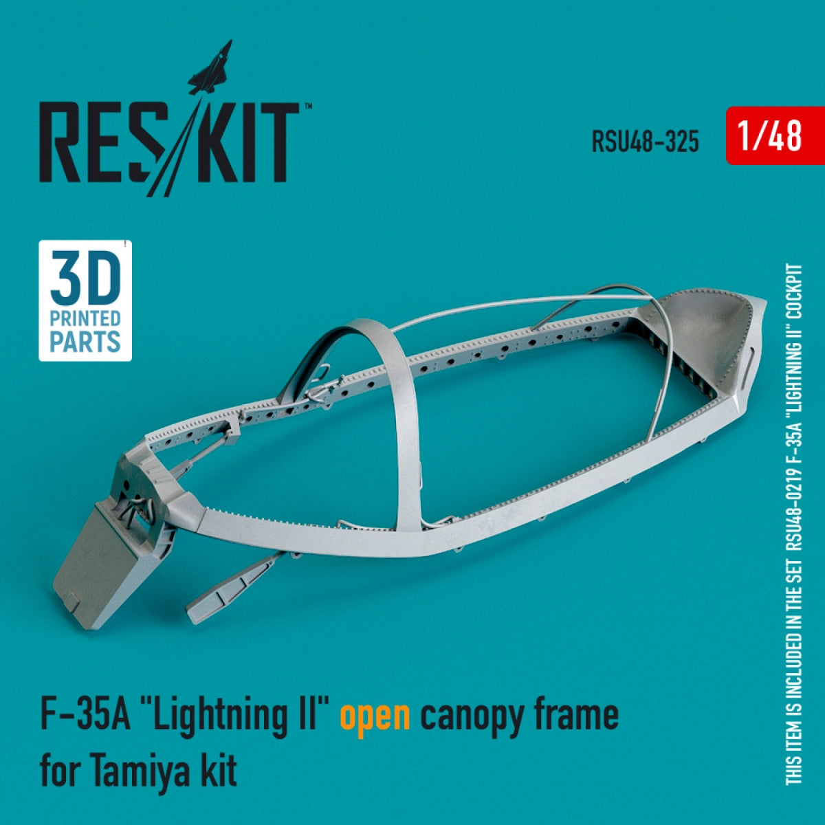 RESKIT RSU48-0325 F-35A "LIGHTNING II" OPEN CANOPY FRAME FOR TAMIYA KIT (3D PRINTED) 1/48