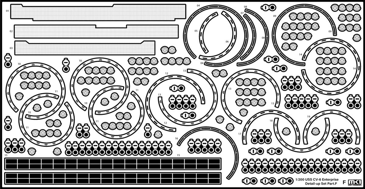 MK1 Design MD-20021 US Navy Aircraft Carrier CV-6 Enterprise Detail Up Parts Dx for Trumpeter 1/200 – imagen 63