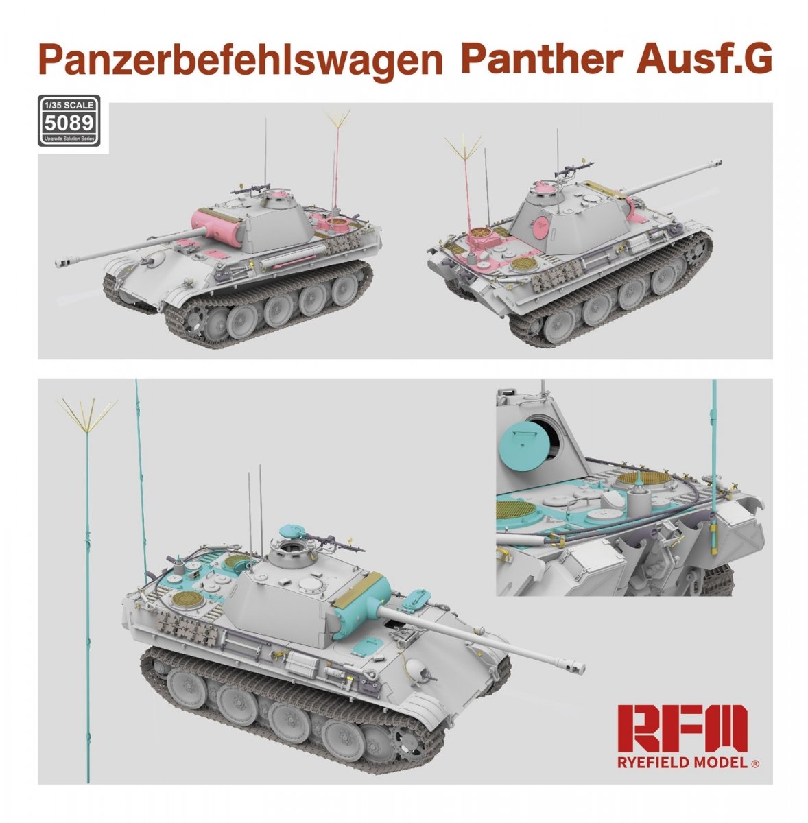 Rye Field Model 5089 Panther Ausf.G Panzerbefehlswagen 1/35 – imagen 3