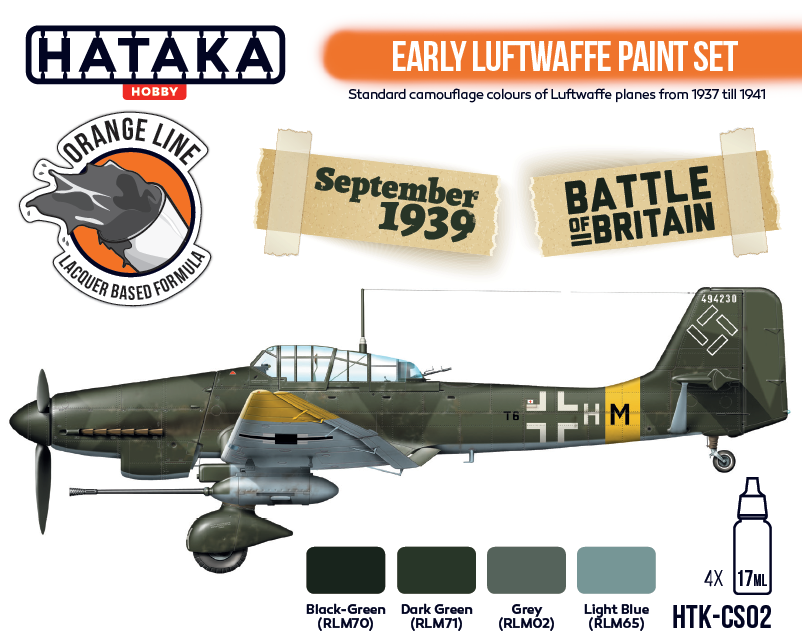 Hataka HTK-CS02 ORANGE LINE – Early Luftwaffe paint set (4x17ml) – immagine 2