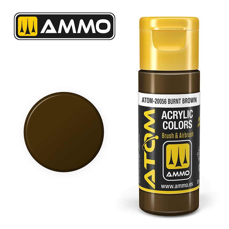 AMMO of Mig Jimenez 20056 ATOM COLOR Burnt Brown 20ml