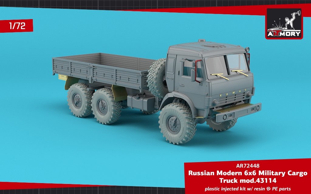 Armory Models 72448-R Russian Modern 6×6 Military Cargo Truck mod.43114 1/72 – immagine 4