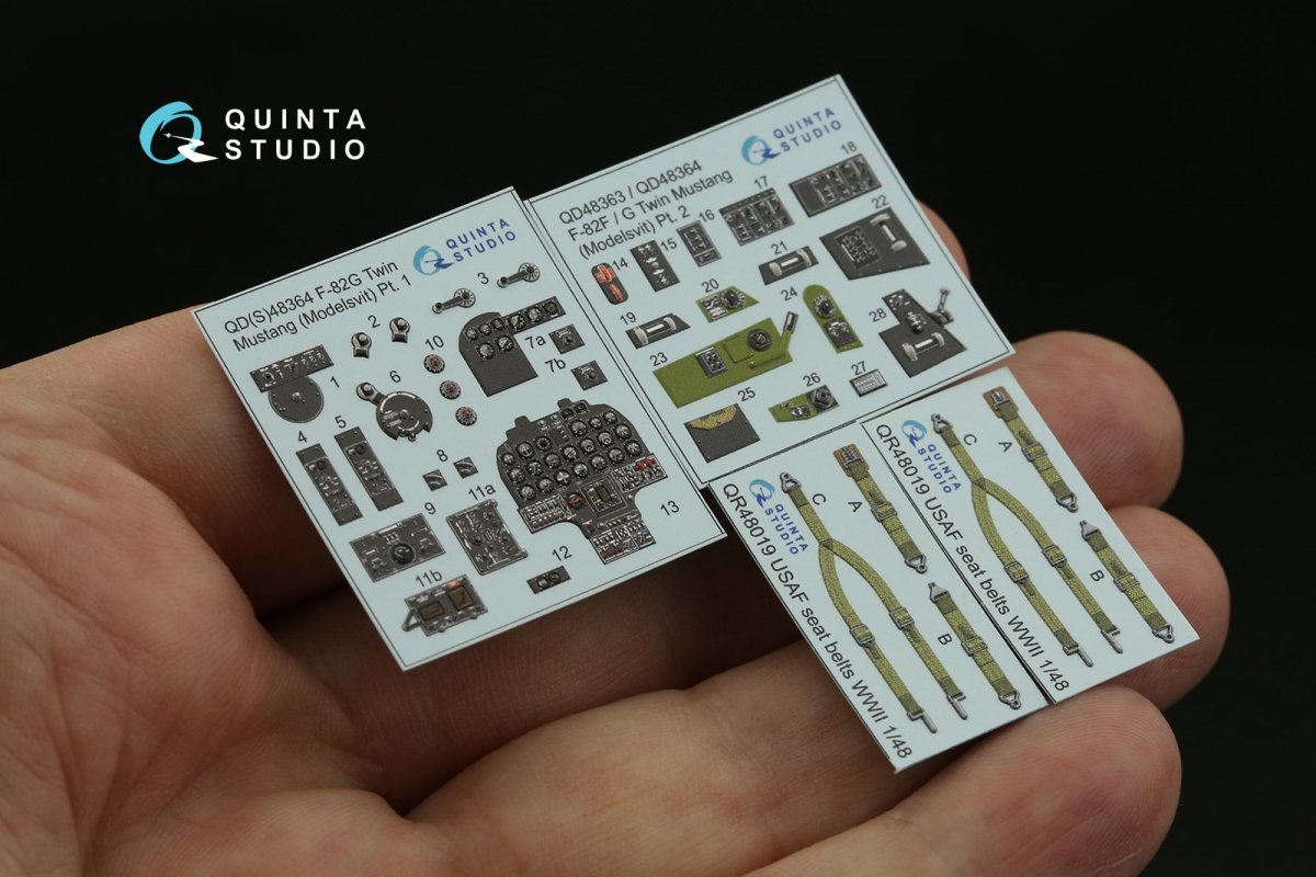 Quinta Studio QD48364 F-82G Twin Mustang 3D-Printed &amp;amp; coloured Interior on decal paper (Modelsvit) 1/48 – imagen 9