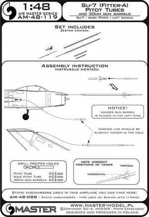 Master AM-48-119 Su-7 (Fitter-A) - Pilot Tubes and 30mm gun barrels 1/48 – Bild 6