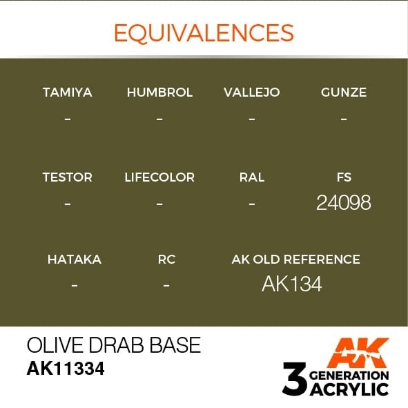 AK Interactive AK11334 Olive Drab Base 17ml – imagen 3