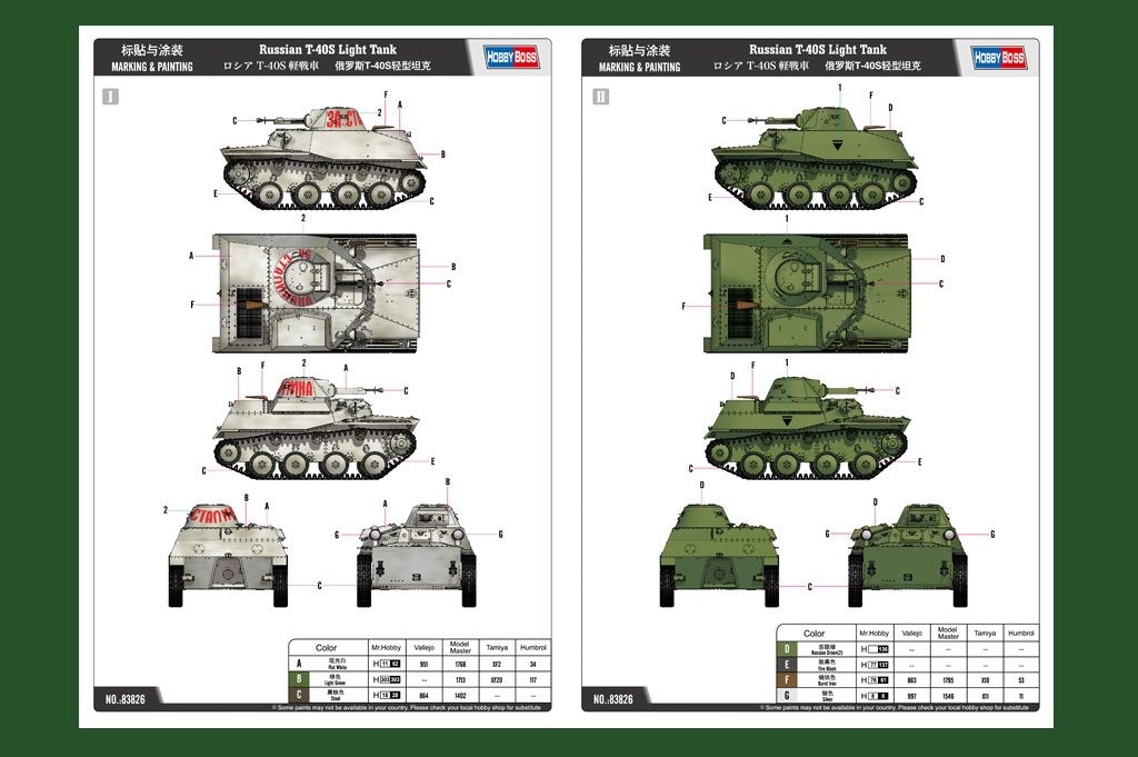 Hobby Boss 83826 Russian T-40S Light Tank – immagine 3