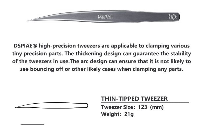 DSPIAE AT-TZ01 Thin-Tipped Tweezer / Pęseta z cienką końcówką – zdjęcie 2