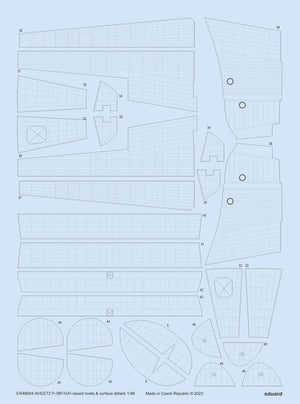 Eduard ER48004 P-38F/ G/H rivets en relief et détails de surface TAMIYA 1/48 – image 2