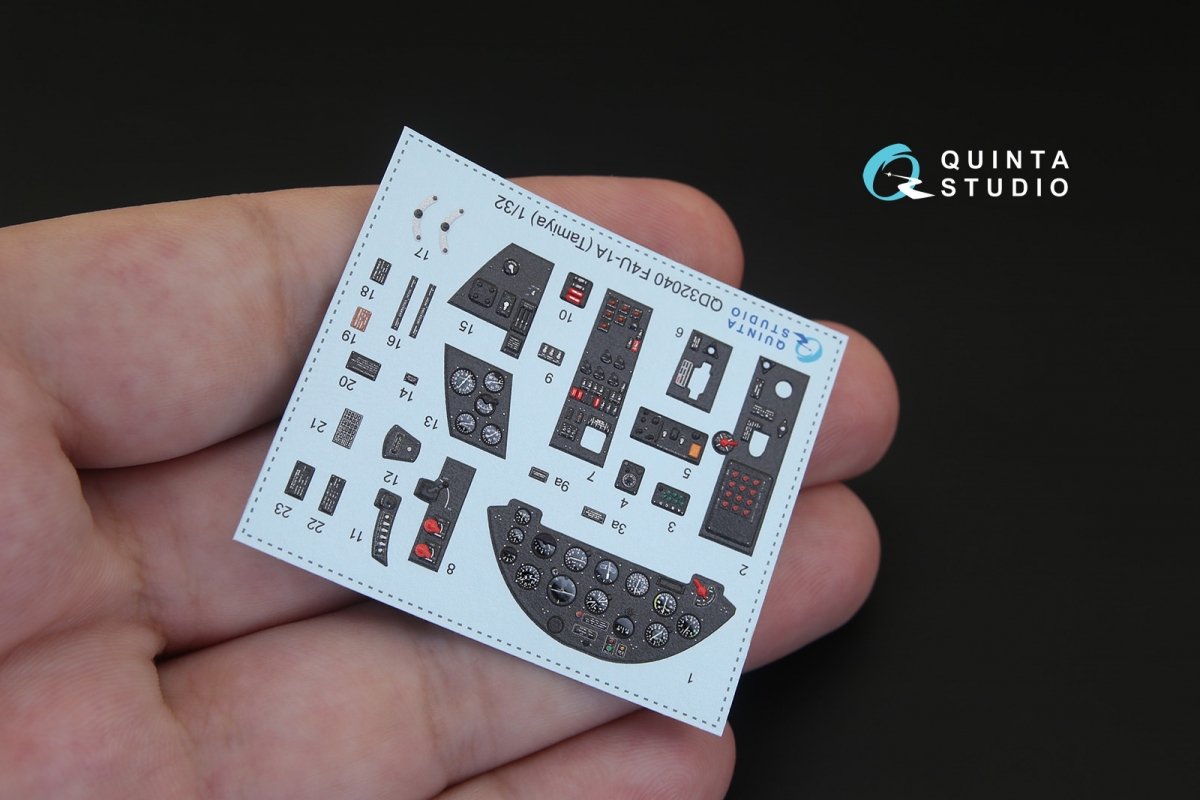 Quinta Studio QD32040 F4U-1A Corsair 3D-Printed &amp;amp; coloured Interior on decal paper (for Tamiya kit) 1/32 – imagen 3