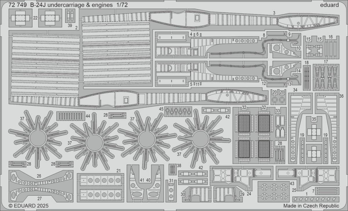 Eduard 72749 B-24J undercarriage & engines HASEGAWA 1/72