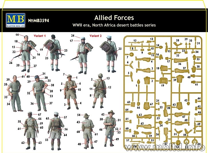 Master Box 3594 Allied Forces WWII era, North Africa desert battles series 1/35 – immagine 2