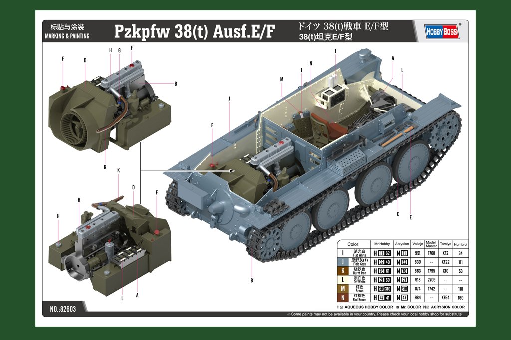Hobby Boss 82603 38(t) tank E/F type 1/16 – zdjęcie 6