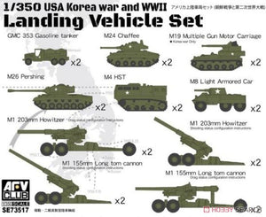 AFV Club SE73517 Coffret de véhicules de débarquement américains de la guerre de Corée et de la Seconde Guerre mondiale, échelle 1/350