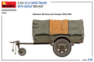 MiniArt 35443 G-518 US 1t CARGO TRAILER WITH CANVAS BEN HUR 1/35 – imagen 6