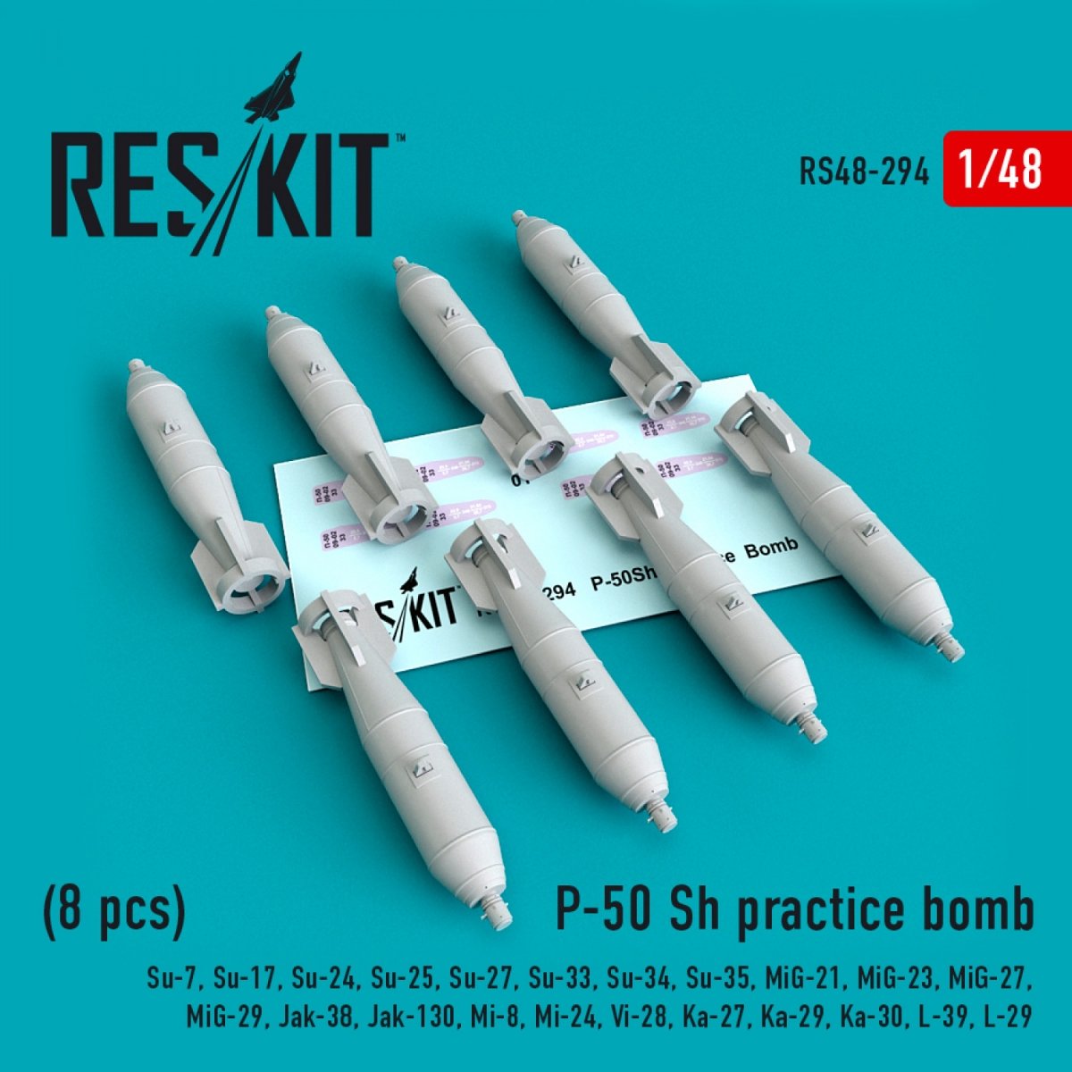 RESKIT RS48-0294 P-50 SH BOMBES D&amp;#39;ENTRAÎNEMENT (8 PIÈCES) 1/48