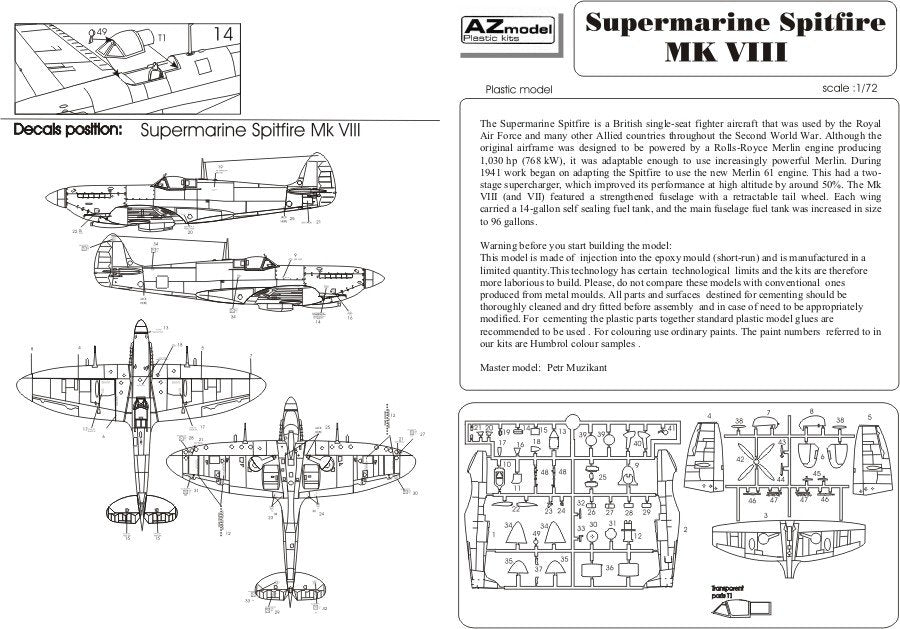 AZ Model AZ7380 Spitfire Mk.VIII RAAF 1/72 – zdjęcie 5