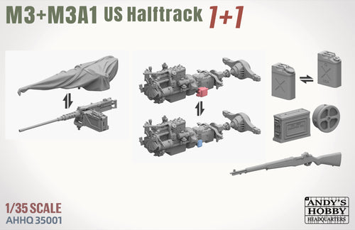 Andy&amp;#39;s Hobby Headquarters AHHQ35001 1/35 M3 &amp;amp; M3A1 U.S. WWII HALFTRACKS 1/35 – image 8