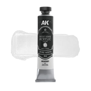 AK Interactive AKAD104 Artist Dense Acrylic Colors - Black &amp;amp; White Color Set – imagen 2