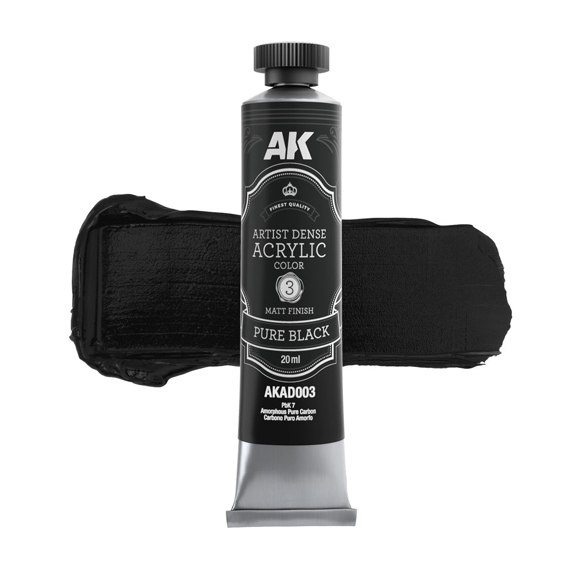 AK Interactive AKAD104 Artist Dense Acrylic Colors - Black &amp;amp; White Color Set – imagen 4