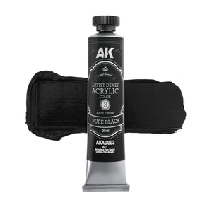 AK Interactive AKAD104 Artist Dense Acrylic Colors - Black &amp;amp; White Color Set – imagen 4