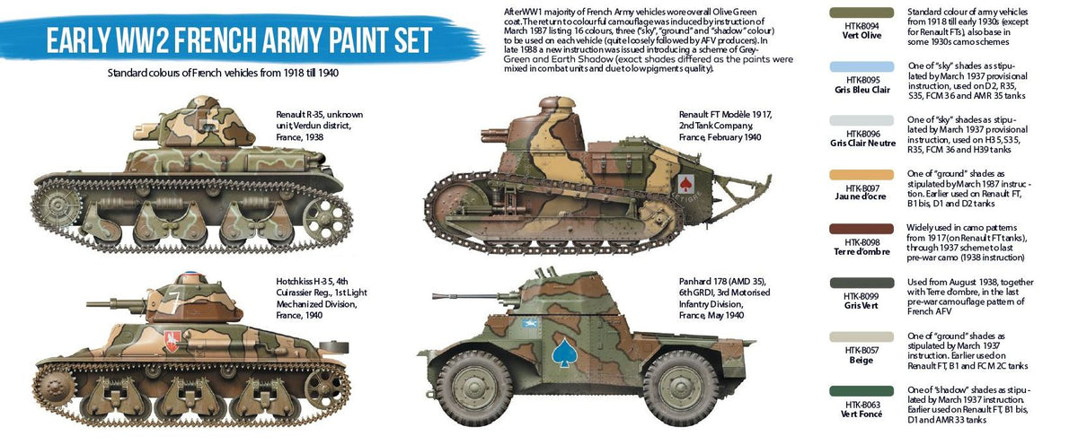 Hataka HTK-BS21 Early WW2 French Army Paint Set – imagen 2