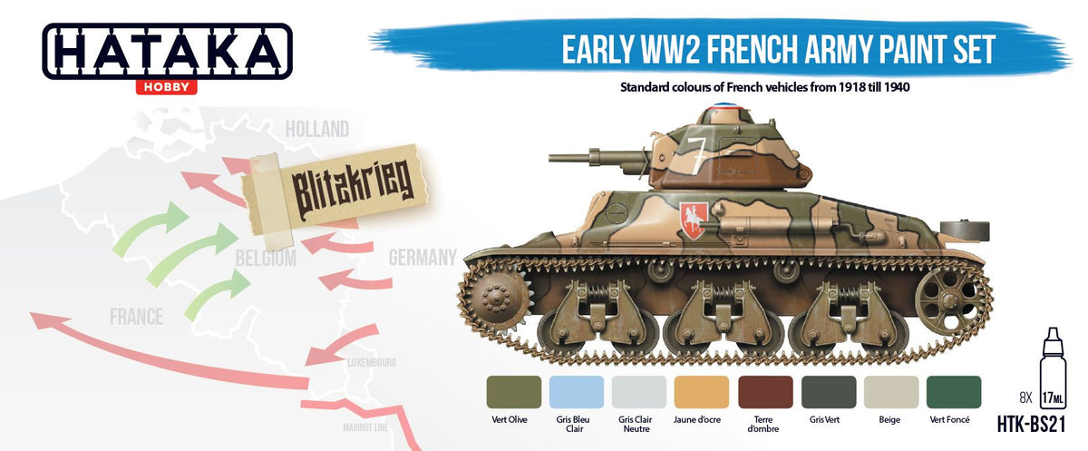 Hataka HTK-BS21 Early WW2 French Army Paint Set – imagen 3