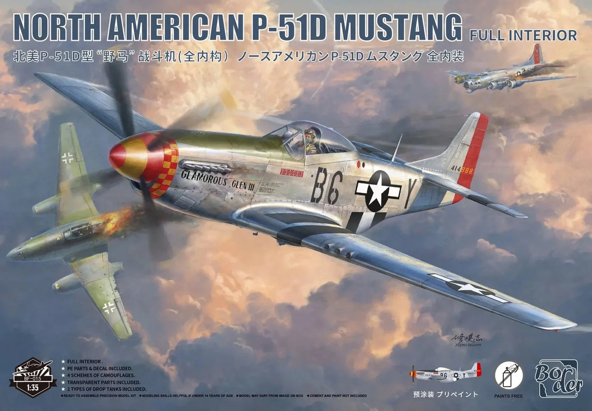 Border Model BF-015 North American P-51D Mustang Full Interior Pre-Painted 1/35