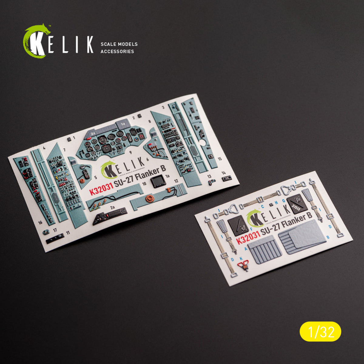 KELIK K32031 SU-27 - Interior 3D Decals For Trumpeter Kit