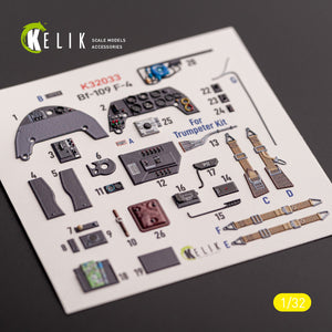 KELIK K32033 BF-109 F-4 - Interior 3D Decals For Trumpeter Kit 1/32 – image 3