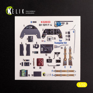 KELIK K32033 BF-109 F-4 - Interior 3D Decals For Trumpeter Kit 1/32 – image 2