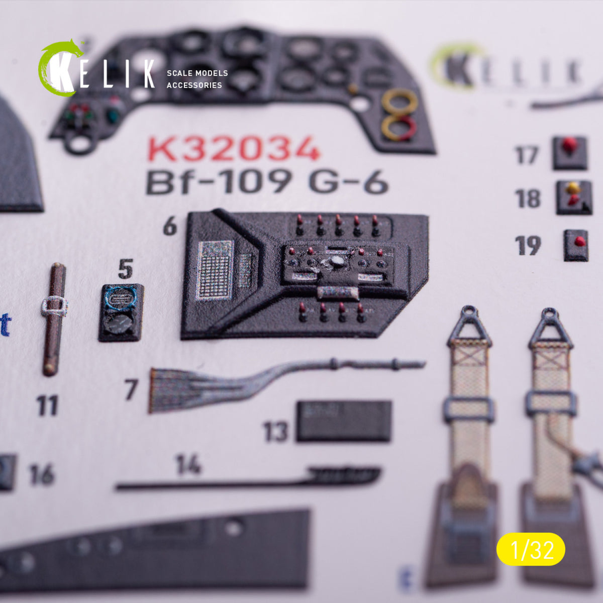KELIK K32034 Messerschmitt Bf-109 G-6 - Interior 3D Decals (for Trumpeter Kits) 1/32 – zdjęcie 3
