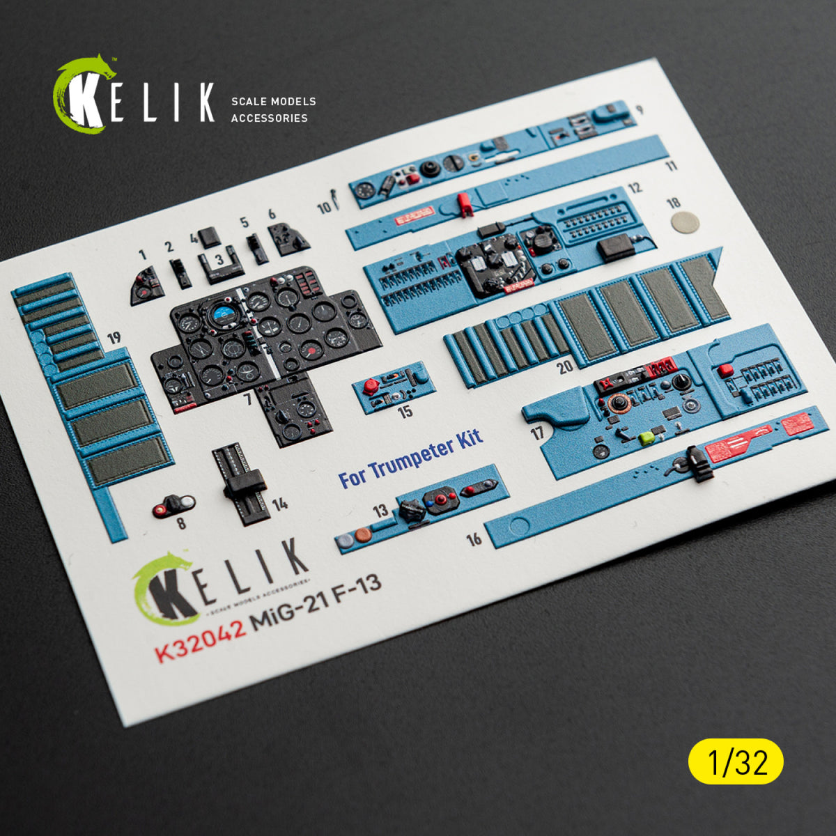 KELIK K32042 Mikoyan MiG-21 F-13 Export Version- Interior 3D Decals (for Trumpeter Kits) 1/32 – imagen 13
