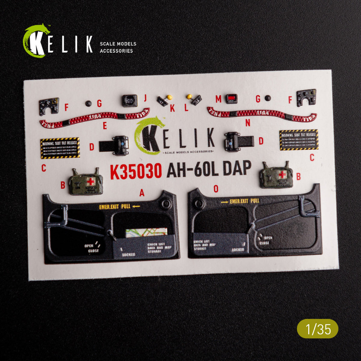 KELIK K35030 AH-60L DAP Interior 3D Decals For Academy Kit 1/35 – Bild 5