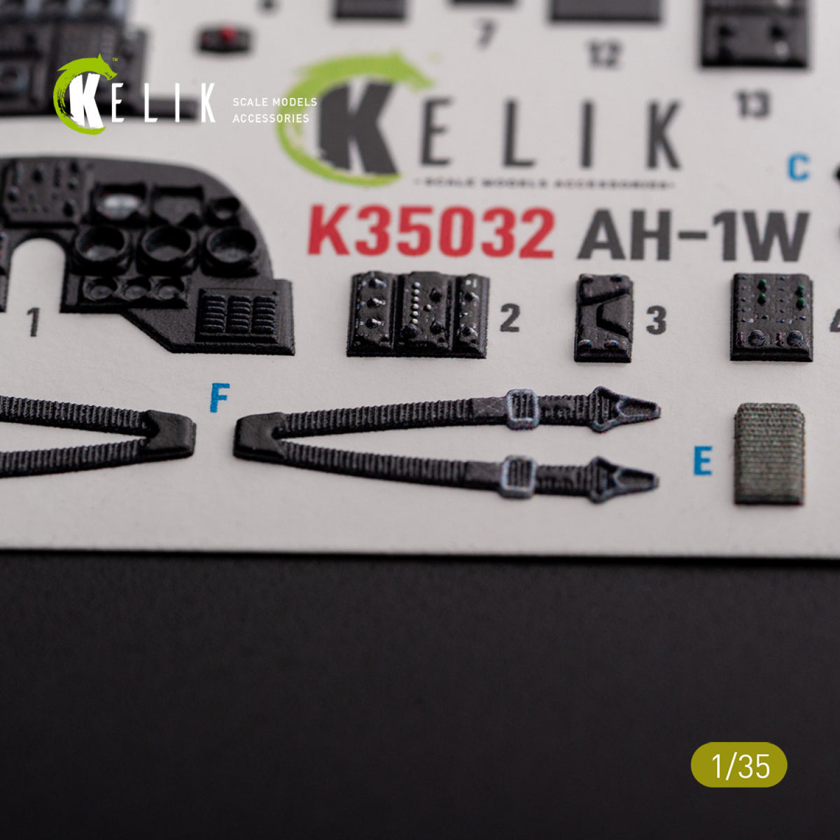 KELIK K35032 AH-1W interior 3D decals for Academy kit 1/35 – Bild 2