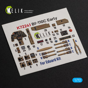 KELIK K72241 Messerschmitt Bf-110 C (Early) - Interior 3D Decals (for Eduard Kits) 1/72 – immagine 6