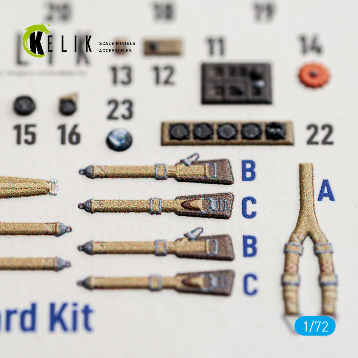 KELIK K72241 Messerschmitt Bf-110 C (Early) - Interior 3D Decals (for Eduard Kits) 1/72 – immagine 2