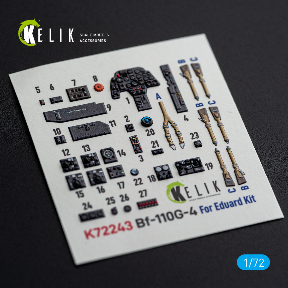 KELIK K72243 Messerschmitt Bf-110 G-4 - Interior 3D Decals (for Eduard Kits) 1/72 – Bild 4