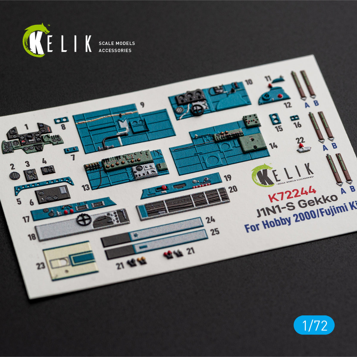 KELIK K72244 Nakajima J1N1-S Gekko - Interior 3D Decals (for Fujimi / Hobby 2000 Kits) 1/72 – Bild 5