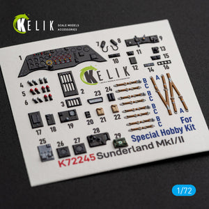 KELIK K72245 Short Sunderland Mk.I / Mk.II - Interior 3D Decals (for Special Hobby Kits) 1/72 – imagen 4