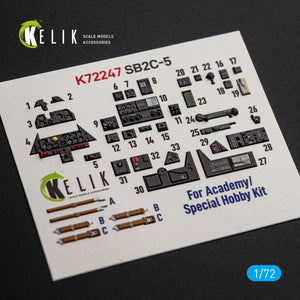KELIK K72247 Curtiss SB2C-5 Helldiver - Interior 3D Decals (for Academy / Special Hobby Kits) 1/72 – immagine 4